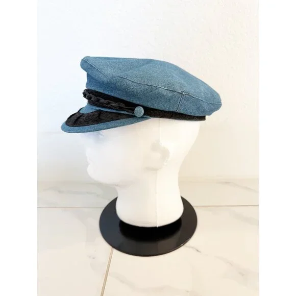 Greek Fishermen Blue and Black Denim Cap - Picture 4 of 9